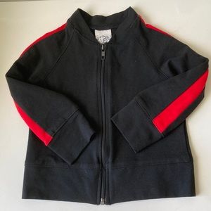 Vintage 90s unisex black and red color block stripe zip jacket sz 2T like new